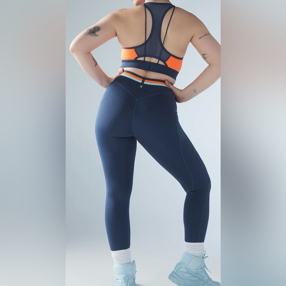 Savage X Fenty LINEUP HIGH-WAIST POCKET LEGGING Navy Blue Size Medium - Picture 2 of 11